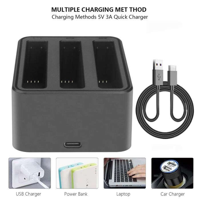 Зарядний пристрій для 3 акумуляторів Insta360 X4