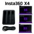 Комплект: зарядний пристрій для 3 акумуляторів Insta360 X4 + 3 акумулятори