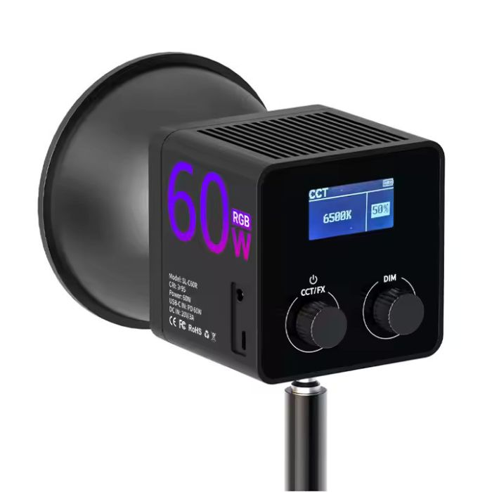 LED-світло, освітлювач, студійне світло Mamen SL-C60R (2500K-6500K+ RGB) з вбудованим акумулятором
