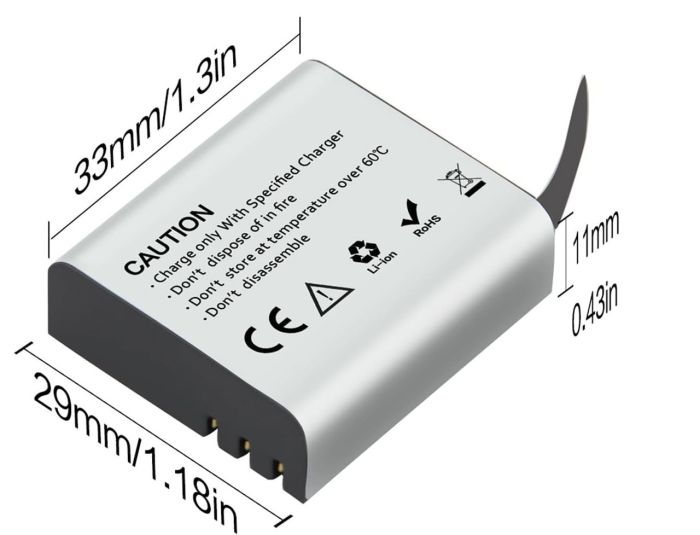 Акумулятор PG1050 (посилений 1350 ма) — аналог (SJCAM SJ4000B) для екшн-камер