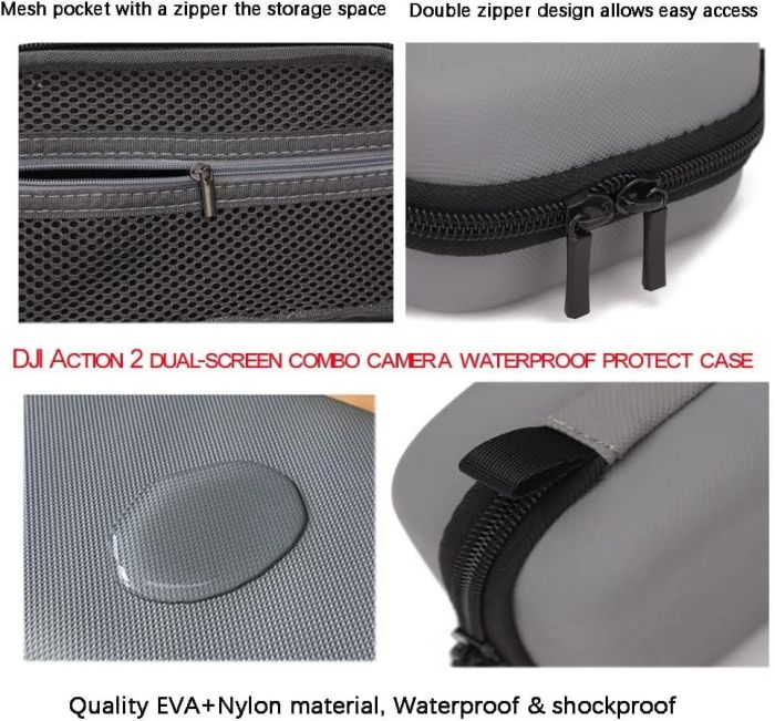 Кейс, футляр, чохол для DJI Action 2 — сірий (20 × 12 × 7 см)