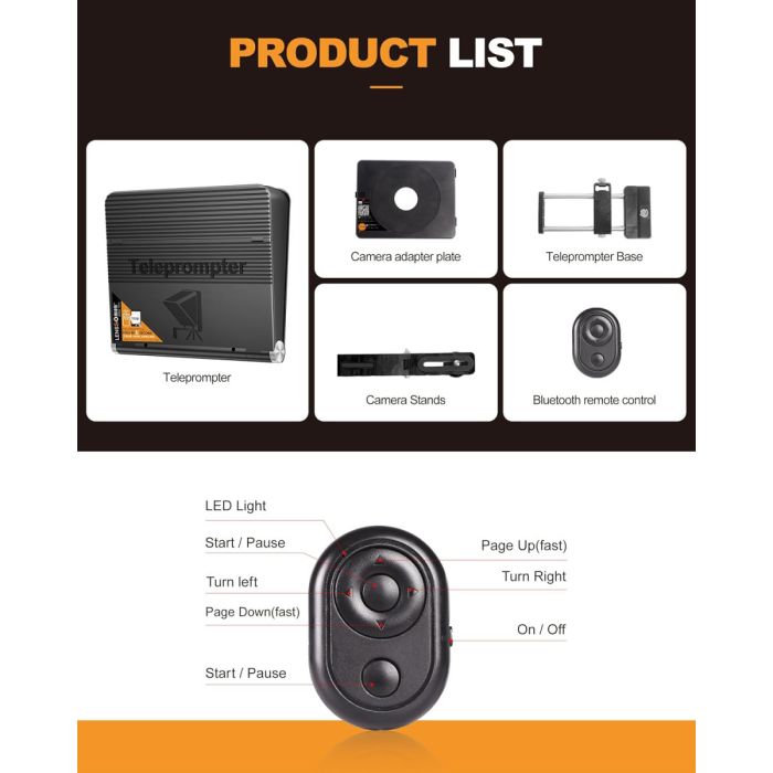 Міні телесуфлер — телепромтер LENSGO TC7 II Ultimate KIT — суфлер для смартфона та фотоапарата