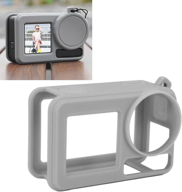 Силіконовий захисний чохол із кришкою-ковпачком для камер DJI Action 5 Pro/Action 4/Action 3 — сірий