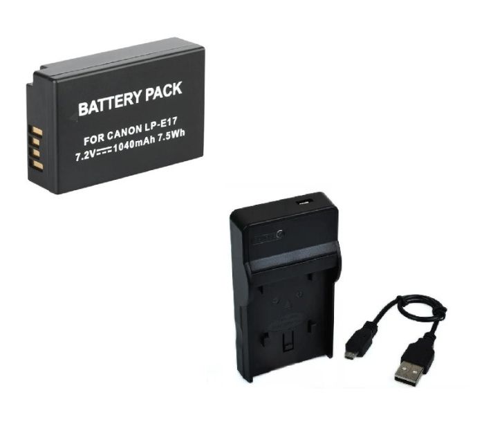 Комплект; Акумулятор LP-E17 (аналог) + зарядний пристрій для фотоапаратів CANON