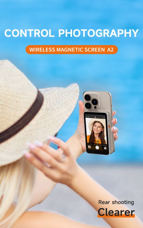 A2 Vlog Selfie Monitor — магнітний екран для селфі та стримів для задньої камери смартфона