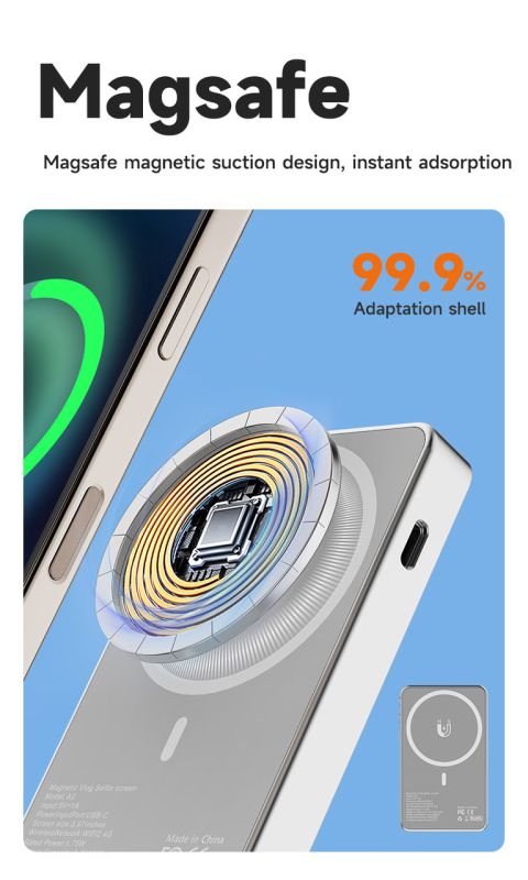 A2 Vlog Selfie Monitor — магнітний екран для селфі та стримів для задньої камери смартфона