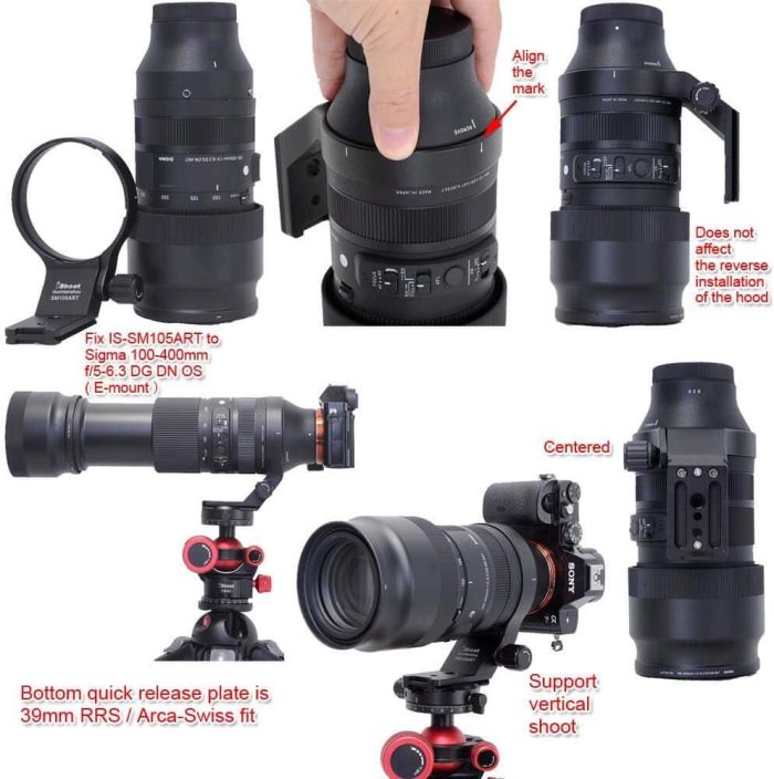 Штативне кільце SM105ART від ISHOOT для об'єктивів Sigma 105mm f/1.4 DG HSM Art, 100-400 mm f/5-6.3 DG DN OS