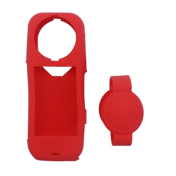 Силіконовий чохол для камери Insta360 X5 і кришка-ковпачок для об'єктива — червоний
