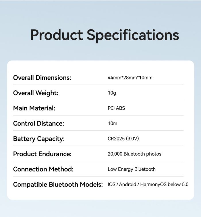 Пульт bluetooth дистанційного керування Telesin P5-RMT-05 для телефона (смартфона) з керуванням ZOOM