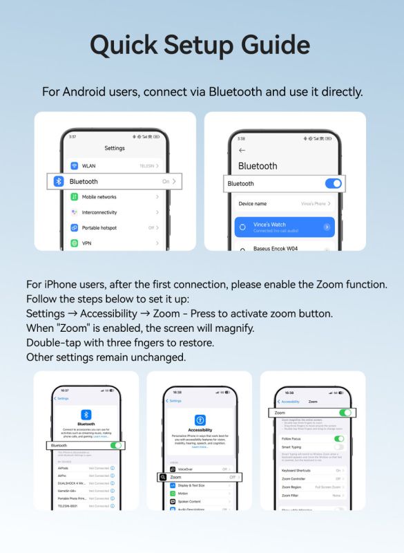 Пульт bluetooth дистанційного керування Telesin P5-RMT-05 для телефона (смартфона) з керуванням ZOOM