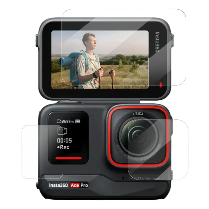 Комплект скла — скло захисне для Insta360 Ace Pro Telesin S6-FLM-02-TIS