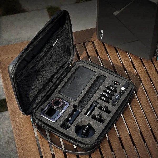 Кейс, футляр TELESIN для екшн-камер DJI OSMO Action 3, 4, 5 розмір L (206 × 262 × 65 мм) для (код S6-PRC-05-TDJ)