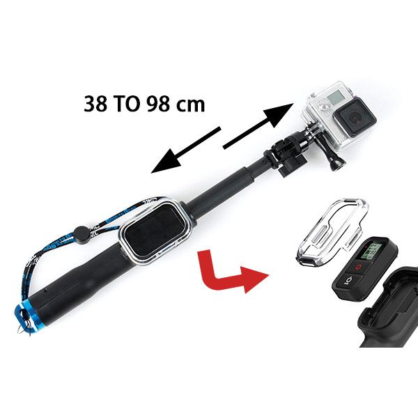 Монопод від SHOOT із кріпленням для пульта Wi-Fi Remote для екшен камер Gopro, SJCAM, Xiaomi (код № XTGP178)