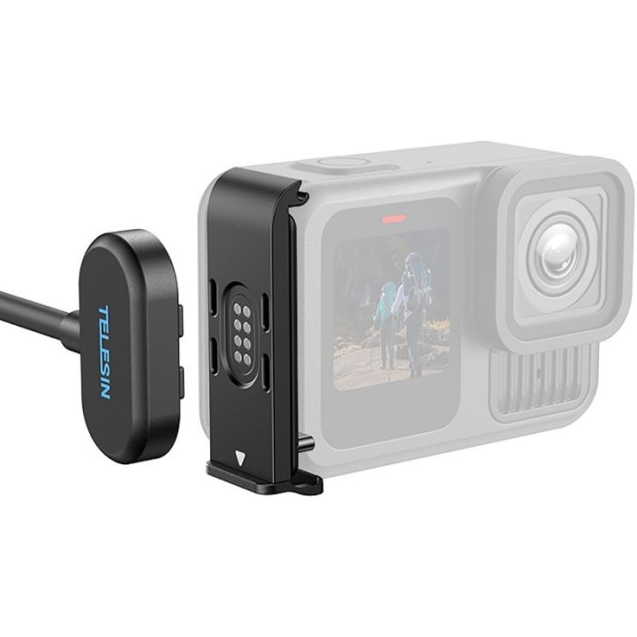 Кришка бічна з зарядним гніздом і кабелем Magnetic charging side cover для GoPro HERO9/10/11/12/13 Black -TELESIN (S6-CLC-01-TG)