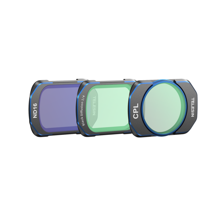 Набір світлофільтрів Telesin (CPL+ND16+Black Diffusion 1/4) для DJI Osmo Pocket 3 (код S5-FLT-37-TDJ) — 3 шт.