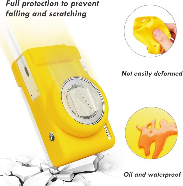 Захисний силіконовий чохол для фотоапаратів SONY ZV-1F, ZV-1, ZV-1 II — жовтий