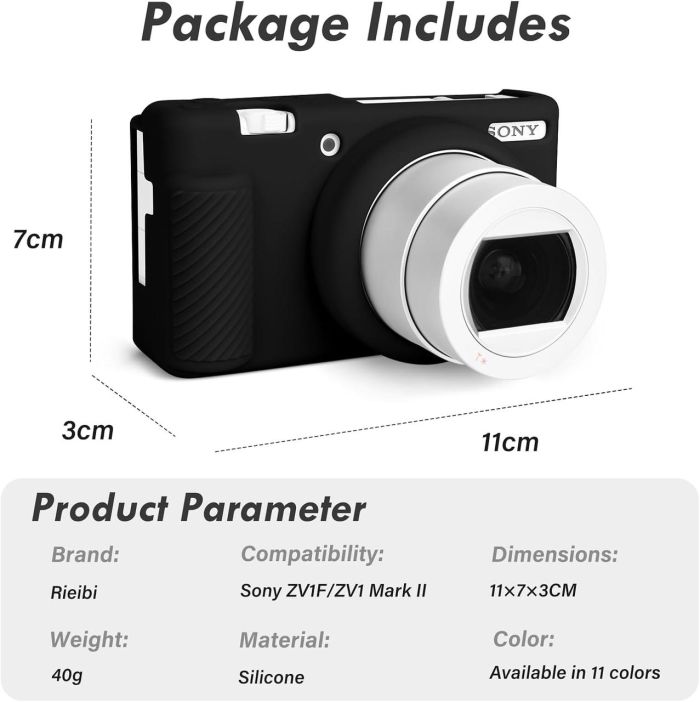 Захисний силіконовий чохол для фотоапаратів SONY ZV-1F, ZV-1, ZV-1 II — чорний