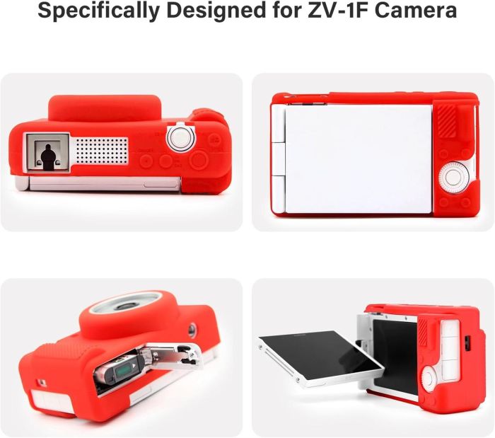 Захисний силіконовий чохол для фотоапаратів SONY ZV-1F, ZV-1, ZV-1 II — червоний