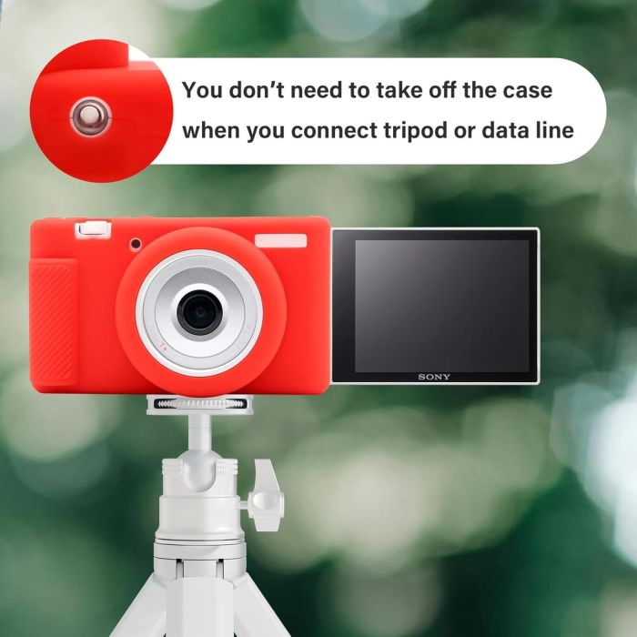 Захисний силіконовий чохол для фотоапаратів SONY ZV-1F, ZV-1, ZV-1 II — червоний