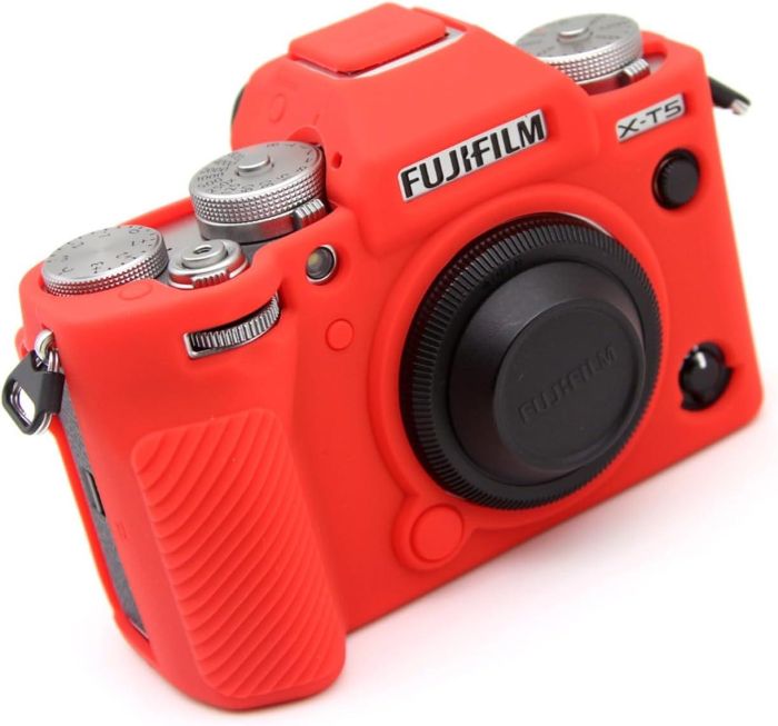 Захисний силіконовий чохол для фотоапаратів FujiFilm X-T5 — червоний