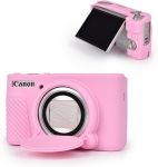 Захисний силіконовий чохол із кришкою для фотоапаратів CANON Powershot SX740, SX730 — рожевий
