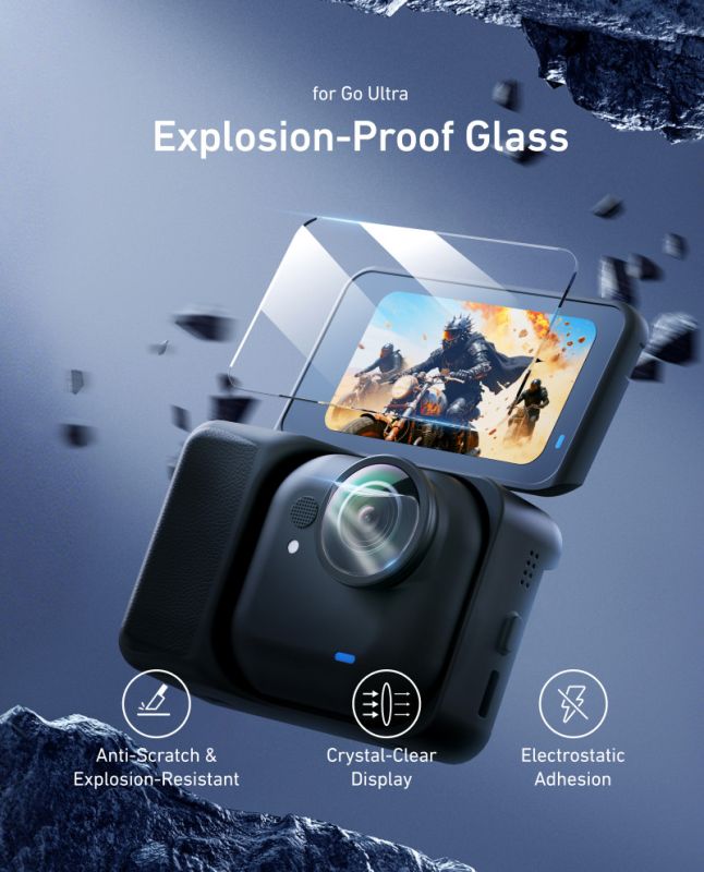 Комплект скла — скло захисне для Insta360 Go Ultra Telesin S6-FLM-24-TIS