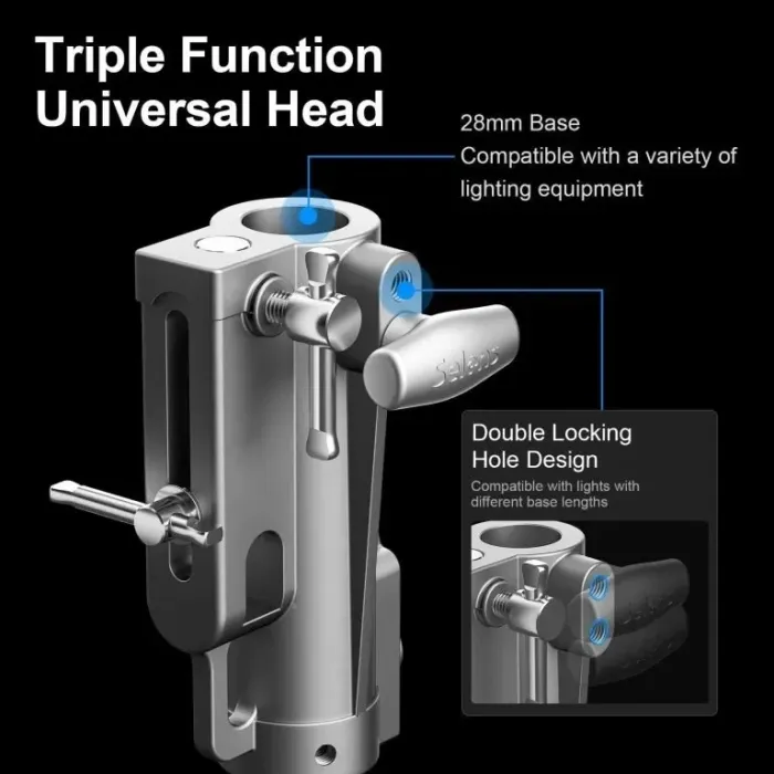 Професійна студійна стійка Selens Lowboy SLH4-HL1200H (120 см) — з універсальною багатофункційною головкою