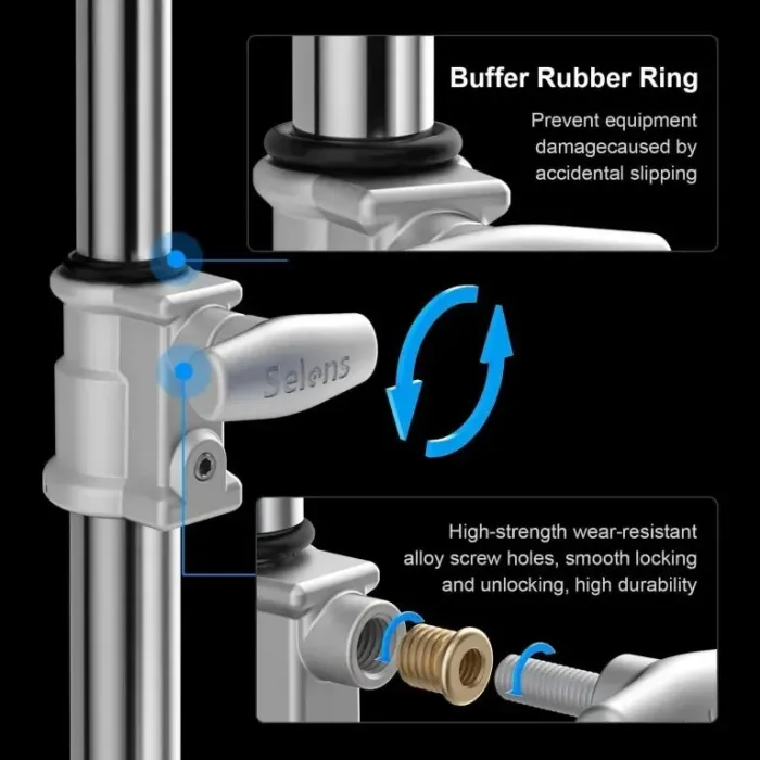 Професійна студійна стійка Selens Lowboy SLH4-HL1200H (120 см) — з універсальною багатофункційною головкою