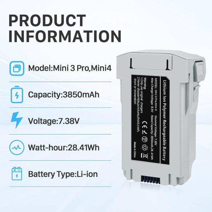 Акумулятор JMI3 для DJI Mini 3, DJI Mini 3 Pro, DJI Mini 4 (3850 mAh)