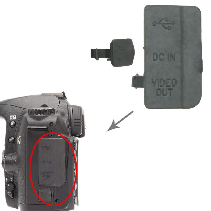 Комплект: заглушка гумка USB, роз'єм ДК і Video OUT для фотоапарата Nikon D80 — 2 шт.