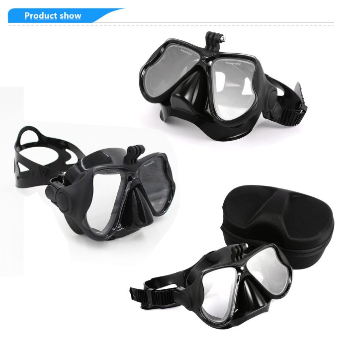 Маска для дайвінгу з кріпленням для екшен камер Xiaomi YI, SJCam, GoPRO - синього кольору (код № XTGP281)