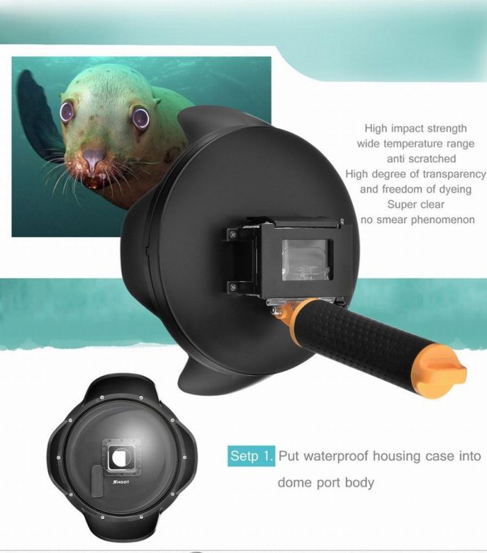 Підводний бокс DOME PORT від SHOOT для камер GoPro Hero 3, 4 - (20 см) v. 2 (код № XTGP320)
