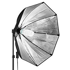 Софтбокс, розсіювач, дифузор "октагон" 60 см для постійного флуоресцентного світла - з патроном E27