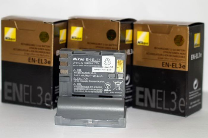 Акумулятори для фотоапаратів NIKON D50, D70, D80, D90, D100, D200, D300, D700 - EN-EL3e