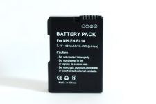 Аккумулятор для камер NIKON D3100, D3200, D3300, D5100, D5200, D5300, D5500 - EN-EL14 (EN-EL14a)  - 1400 ma