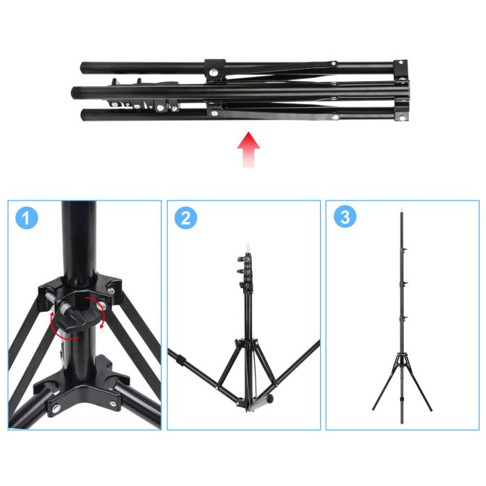 Кільцевий LED освітлювач ZOMEI (18") у комплекті зі стійкою - для портретної, б'юті та селфі зйомки