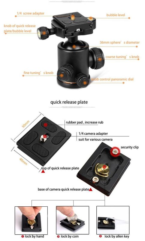 Штатив + монопод фірми QZSD для фотоапаратів - Q-999H (Q999H) + головка QZSD-02