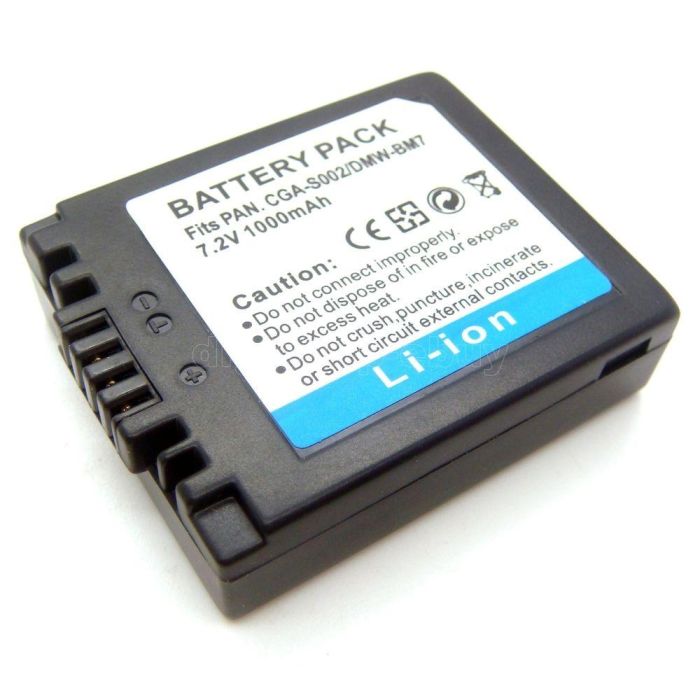Акумулятор CGA-S002E (замінюємо з CGA-S002, DMW-BM7, CGR-S002) для камер Panasonic аналог на 1000 ма