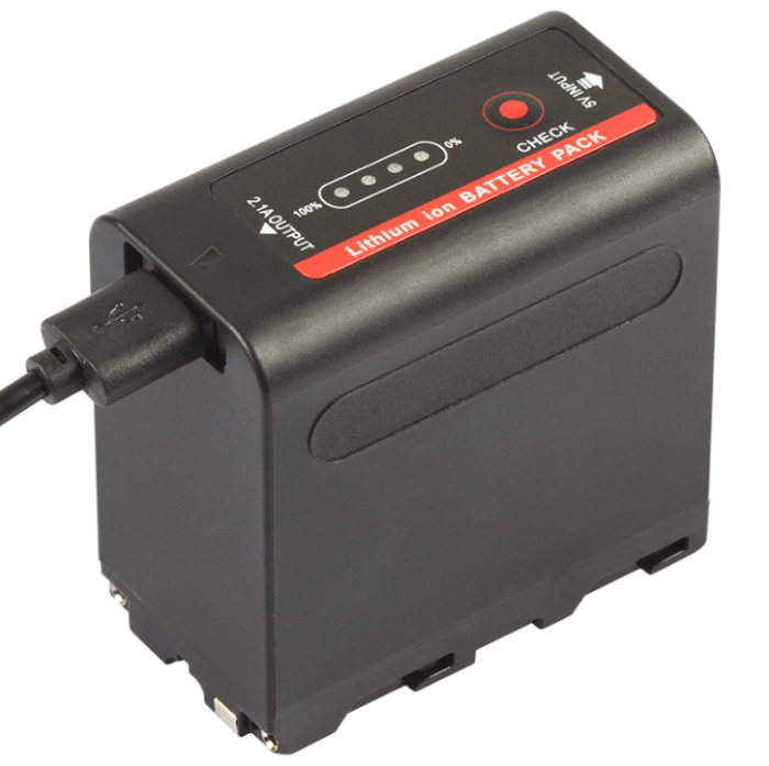 Акумулятор NP-F980 (NP-F970, NP-F960) з функцією Powerbank та USB для камер SONY та LED світла (7800 ma)