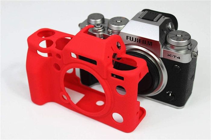 Захисний силіконовий чохол для фотоапаратів FujiFilm X-T4 - червоний