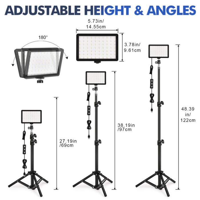Комплект для предметного знімання LED-світла Teyeleec (3 x LED світильника зі стійками + стіл PT-0610 (60 X 100 СМ