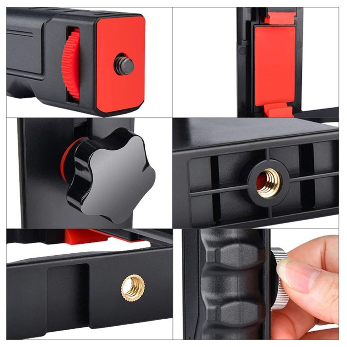 Набір універсальна карта для телефона + LED-світло + мікрофон + пульт — small rig (комплект VM-D02 KIT No3)