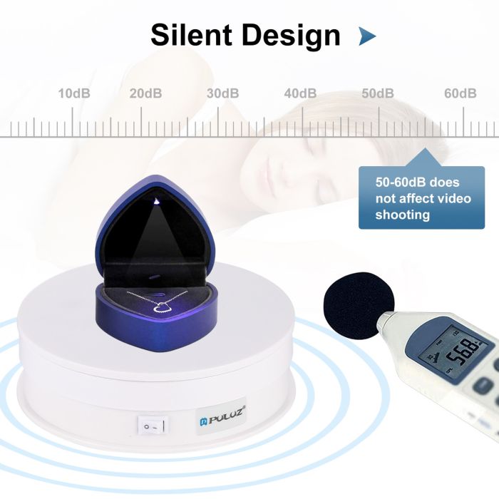 Поворотний стіл для предметної зйомки (макрозйомки) Puluz PU3048W 15 см, навантаження до 5 кг. білий