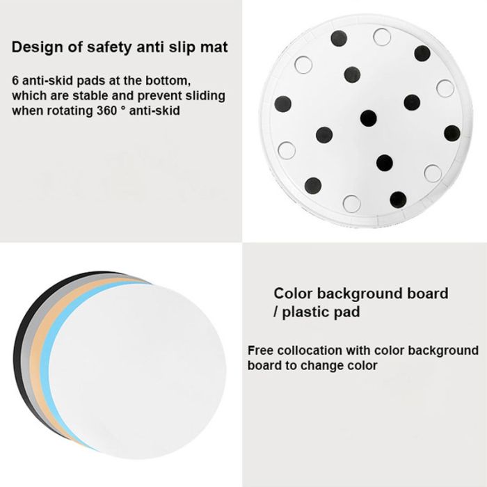 Поворотний стіл для предметної зйомки із вбудованим акумулятором Puluz EDA002243902B 52 см (до 100 кг) білий