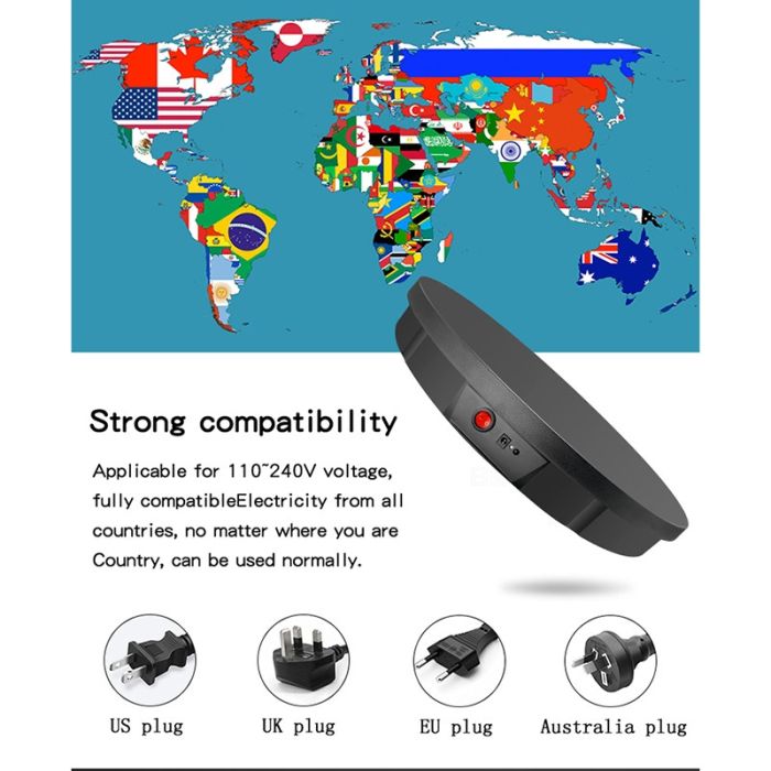 Поворотний стіл для предметної зйомки із вбудованим акумулятором Puluz EDA002243902B 52 см (до 100 кг) білий