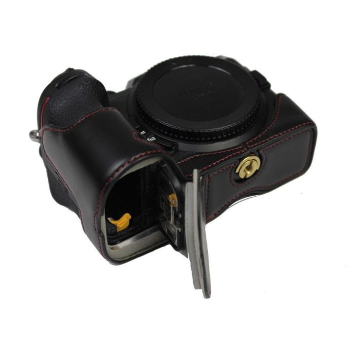 Отриманий хол текстура "Шкіра" з доступом до відсіків для Nikon Z5, Z6, Z6 II, Z7, Z7 II - чорний