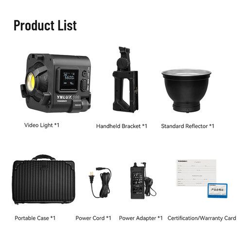LED-світло, освітлювач, студійне світло Yongnuo YNLUX100 KIT (3200-5600K) з тримачем і кейсом
