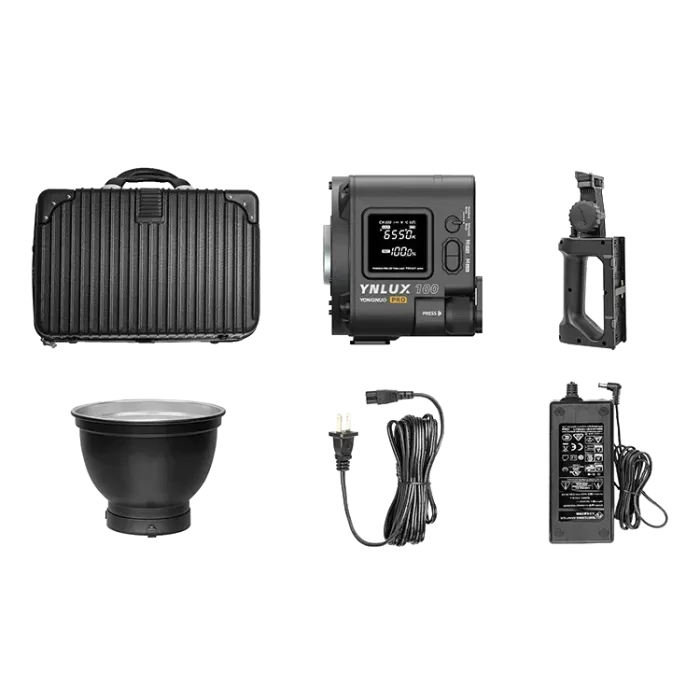 LED-світло, освітлювач, студійне світло Yongnuo YNLUX100 PRO KIT (3200-5600K) з тримачем і кейсом