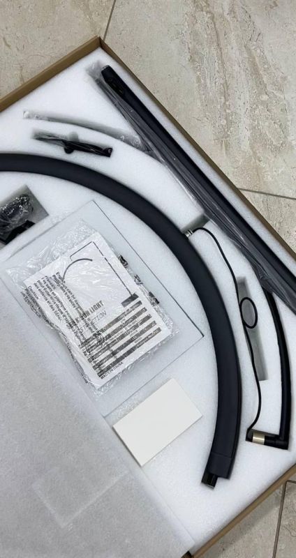 LED безтінова Moon лампа для відеобрезорів вій тату брови освітлення для косметології HD-M12X Censreal чорна