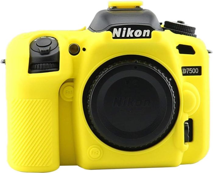 Захисний силіконовий чохол для фотоапаратів Nikon D7500 — жовтий